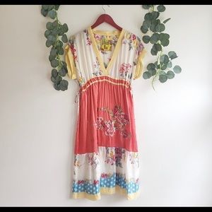 Johnny Was v neck silk dress